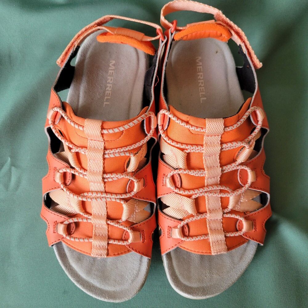 Merrell Terran Cage Sport Sandals Women's Size 6 Goldfish Orange Outdoor Walking - Picture 10 of 13
